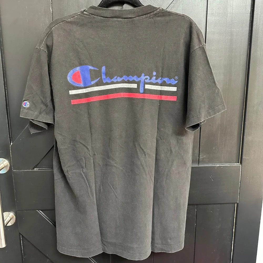 Vintage Champion T Shirt Made In USA Big C Rainbow Graphic Streetwear 90s Skate - Picture 3 of 7